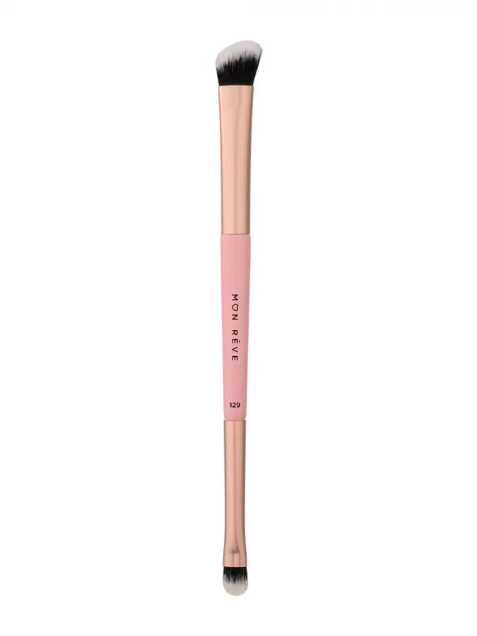 Mon Reve Double Sleek Eyeshadow Brush - Διπλό Λεπτό Πινέλο Σκιών 2-σε-1 #129