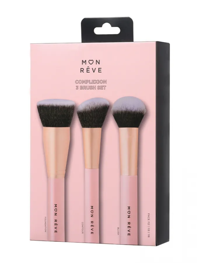 Mon Reve Complexion 3 Brush Set - Σετ 3 Πινέλων για Τέλεια Βάση Προσώπου