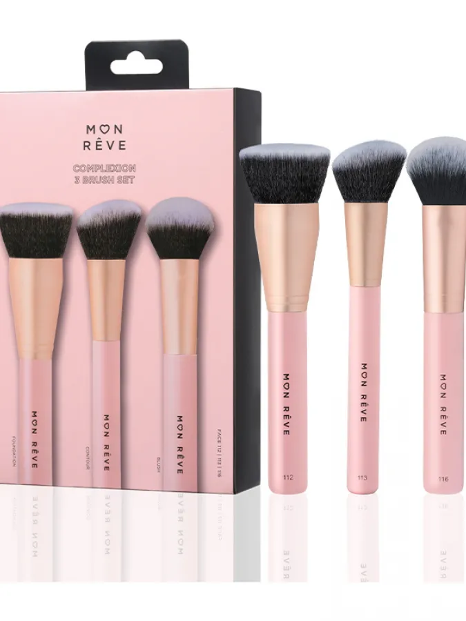Mon Reve Complexion 3 Brush Set - Σετ 3 Πινέλων για Τέλεια Βάση Προσώπου