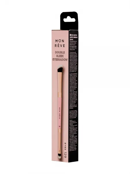 Mon Reve Double Sleek Eyeshadow Brush - Διπλό Λεπτό Πινέλο Σκιών 2-σε-1 #129