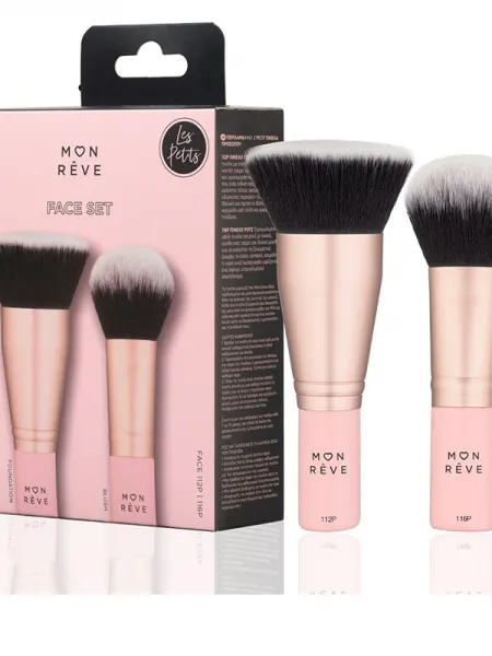 Mon Reve Les Petits Face Set - Σετ 2 Mini Πινέλων Προσώπου για Βάση & Ρουζ