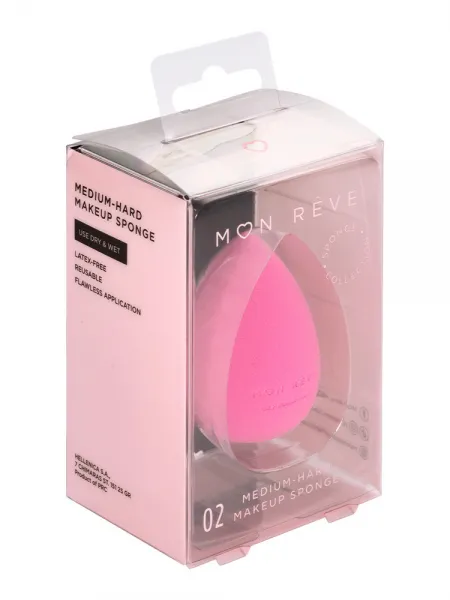 Mon Reve Makeup Sponge - Σταθερό Σφουγγαράκι Μακιγιάζ για Υψηλή Κάλυψη – #02 Medium Hard