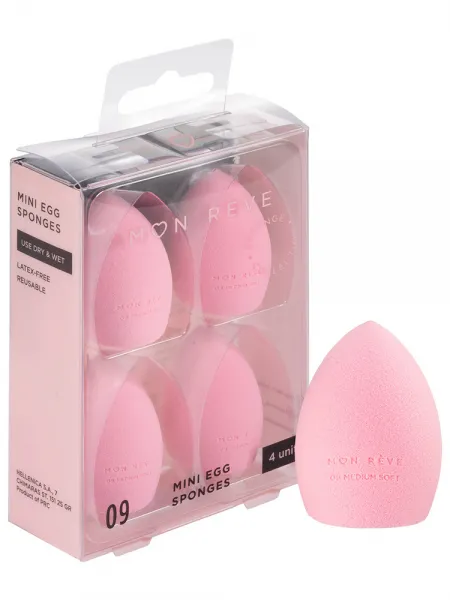 Mon Reve Makeup Sponge - Σετ 4 Μίνι Σφουγγαράκια Μακιγιάζ για Στοχευμένη Κάλυψη – #09 Mini Egg Sponges
