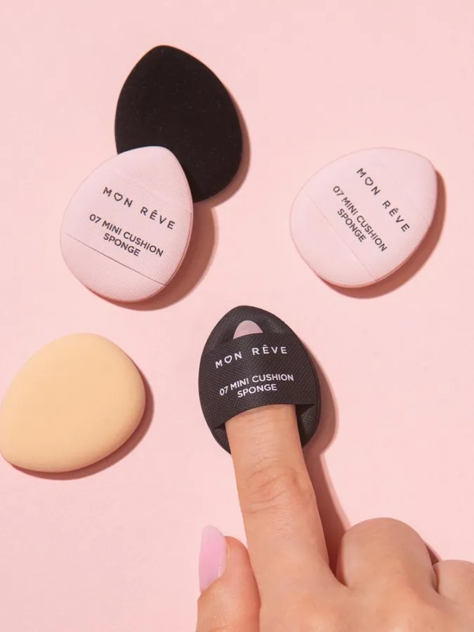 Mon Reve Makeup Sponge - Σετ 4 Μίνι Σφουγγαράκια Μακιγιάζ για Λεπτομέρειες – #07 Mini Flat Sponges