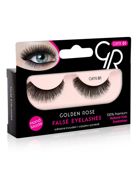 Golden Rose False Eyelashes (με φυσική τρίχα) #01