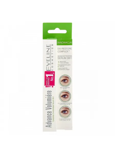 Eveline Advance Volumiere 3in1 Eyelash Serum 10ml – Ορός Βλεφαρίδων, Ενεργοποιητής Ανάπτυξης & Βάση Μάσκαρας