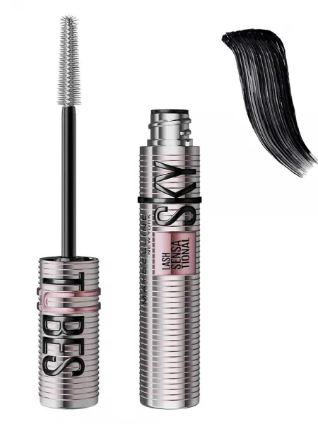 Maybelline Lash Sensational Sky Tubes Tubing Μάσκαρα για Μήκος 24H – Very Black