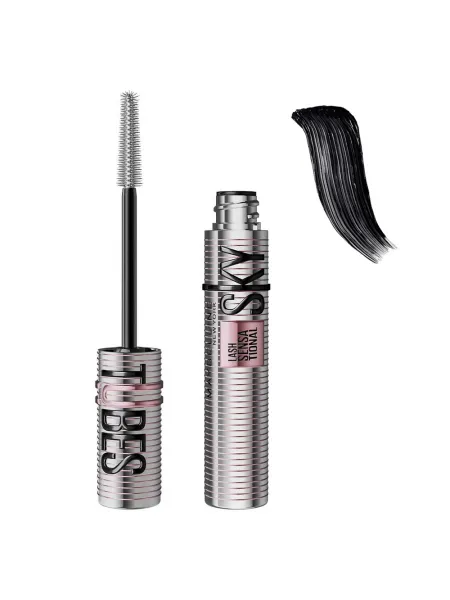 Maybelline Lash Sensational Sky Tubes Tubing Μάσκαρα για Μήκος 24H – Very Black
