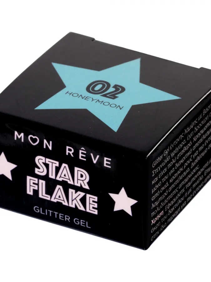 Mon Reve Starflake Glitter Gel - Gel Πολλαπλών Χρήσεων για Έντονη Λάμψη 4gr #02 HONEYMOON