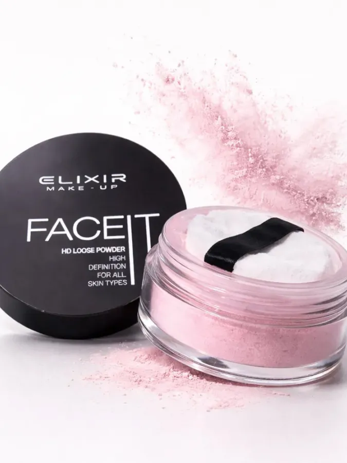 Elixir Face It HD Loose Powder - Πούδρα Baking & Λάμψης 18h – #382-001 (Pink)