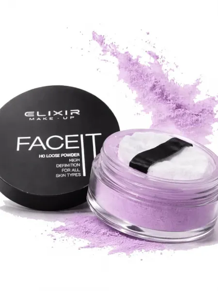 Elixir Face It HD Loose Powder - Πούδρα Σεταρίσματος & Color Correcting 18h – #382-002 (Purple)