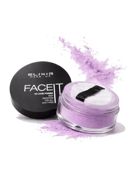 Elixir Face It HD Loose Powder - Πούδρα Σεταρίσματος & Color Correcting 18h – #382-002 (Purple)