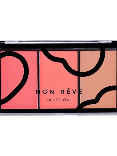 Mon Reve Blush On! - Τριπλή Παλέτα Ρουζ 9.9gr #01 Peachy