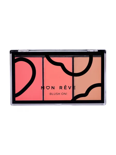 Mon Reve Blush On! - Τριπλή Παλέτα Ρουζ 9.9gr #01 Peachy