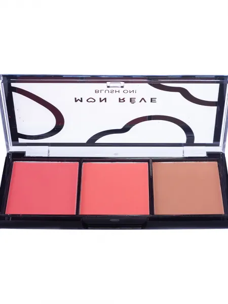 Mon Reve Blush On! - Τριπλή Παλέτα Ρουζ 9.9gr #01 Peachy