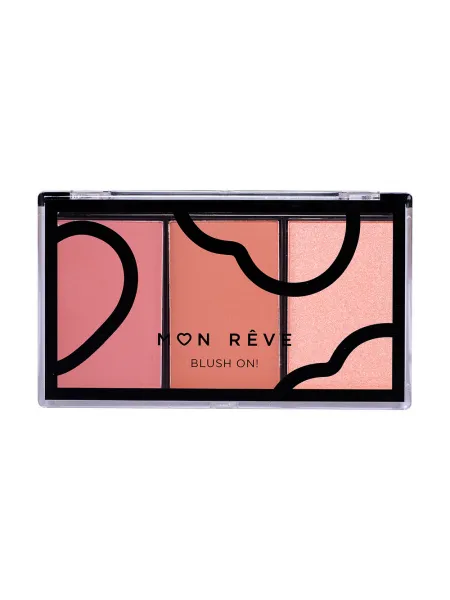 Mon Reve Blush On! - Τριπλή Παλέτα Ρουζ 9.9gr #02 Earthy