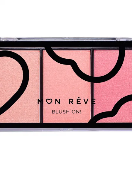 Mon Reve Blush On! - Τριπλή Παλέτα Ρουζ 9.9gr #04 Pink