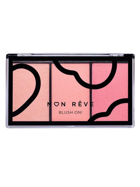 Mon Reve Blush On! - Τριπλή Παλέτα Ρουζ 9.9gr #04 Pink