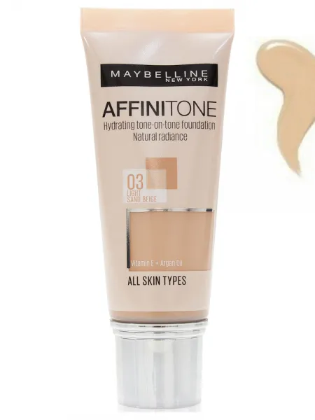 Maybelline Affinitone Foundation 30ml - Ενυδατικό Foundation για Τέλεια Κάλυψη #03 Light Sand Beige
