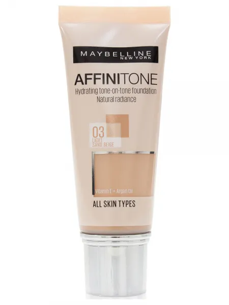 Maybelline Affinitone Foundation 30ml - Ενυδατικό Foundation για Τέλεια Κάλυψη #03 Light Sand Beige