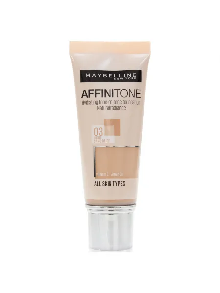 Maybelline Affinitone Foundation 30ml - Ενυδατικό Foundation για Τέλεια Κάλυψη #03 Light Sand Beige