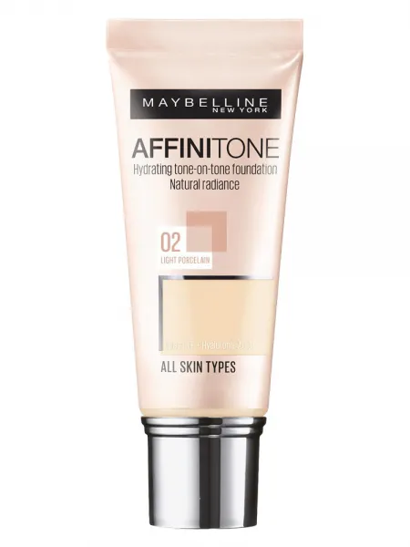 Maybelline Affinitone Foundation 30ml - Ενυδατικό Foundation για Τέλεια Κάλυψη #02 Light Porcelain