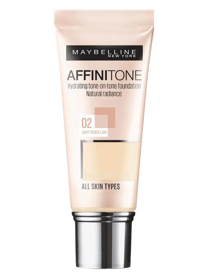 Maybelline Affinitone Foundation 30ml - Ενυδατικό Foundation για Τέλεια Κάλυψη #02 Light Porcelain