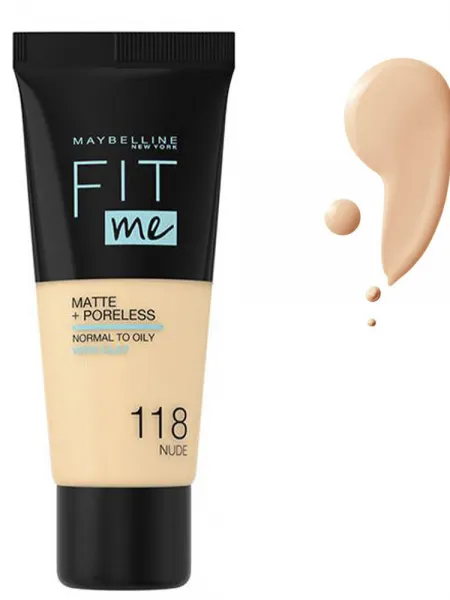 Maybelline Fit Me Matte + Poreless Foundation 30ml #118 Nude