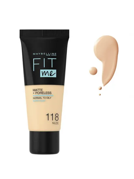 Maybelline Fit Me Matte + Poreless Foundation 30ml #118 Nude