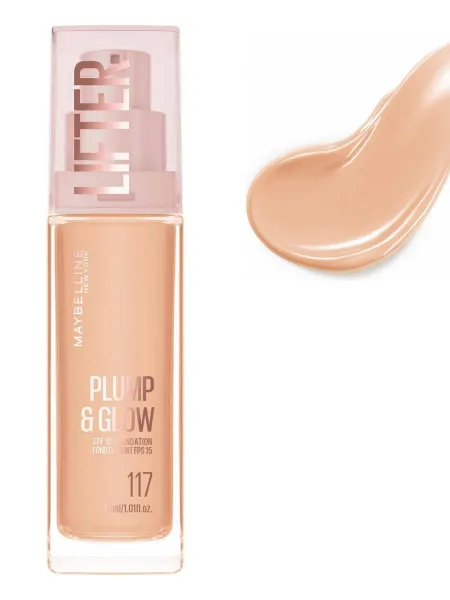 Maybelline Lifter Plump & Glow Foundation Make Up SPF15 30ml #117