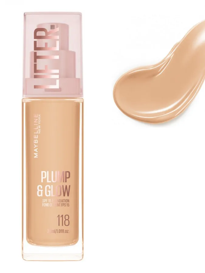 Maybelline Lifter Plump & Glow Foundation Make Up SPF15 30ml #118