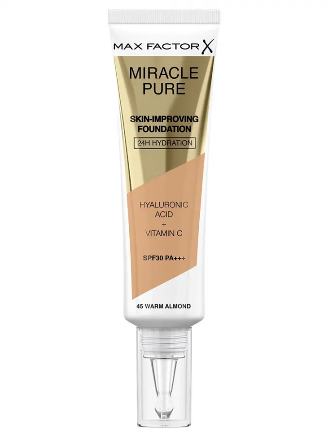 Max Factor Miracle Miracle Pure SPF30 Skin Improving Foundation 30ml - 045 Warm Almond