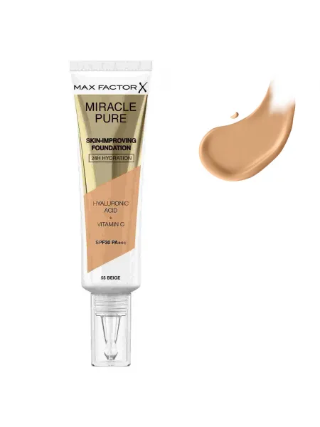 Max Factor Miracle Miracle Pure SPF30 Skin Improving Foundation 30ml - 055 Beige