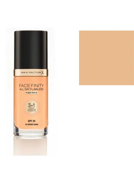 Max Factor Facefinity 3 in 1 Foundation SPF20 30ml  (70 Warm Sand)