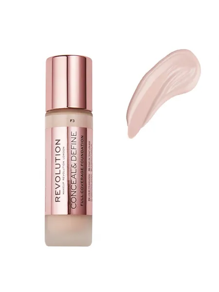 Makeup Revolution Conceal & Define Full Coverage Foundation 23ml #F3