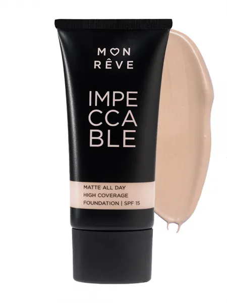 Mon Reve Impeccable Foundation 30ml - Υψηλή Κάλυψη & Ματ Φινίρισμα #102