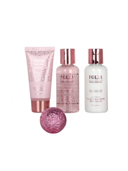 FOLIA Large Bath Tube Fresh Bouquet – Γυναικείο Σετ Δώρου σε Μπανιέρα με Shower Gel, Body Lotion, Body Scrub & Bath Fizzer