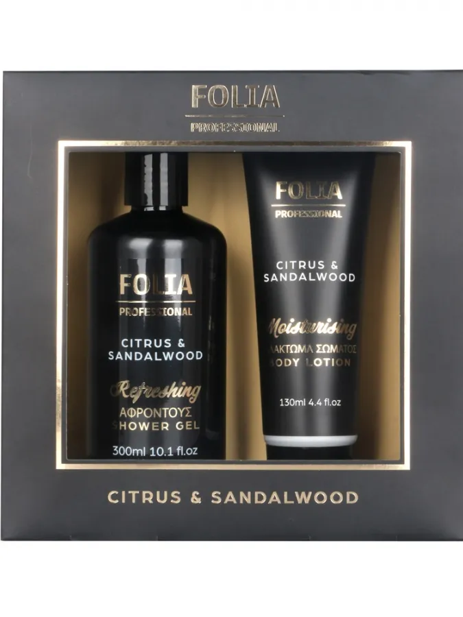 FOLIA Men's Gift Box Citrus & Sandalwood – Ανδρικό Σετ Δώρου με Shower Gel 300ml & Body Lotion 130ml FOLIA Men's Gift Box Citrus & Sandalwood – Ανδρικό Σετ Δώρου με Shower Gel 300ml & Body Lotion 130ml