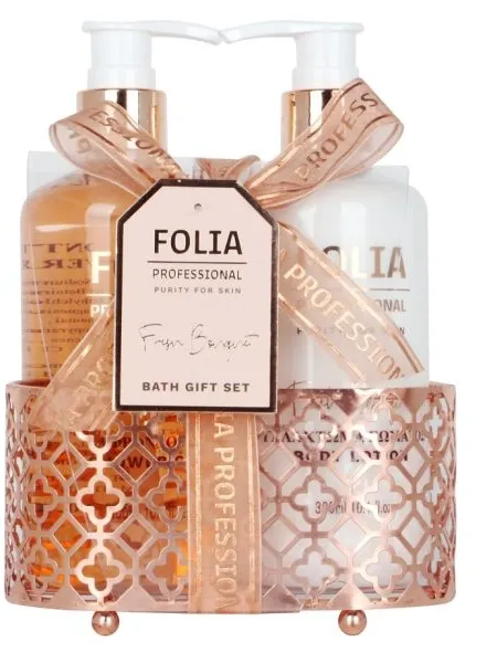 FOLIA Metal Base Fresh Bouquet – Γυναικείο Σετ Δώρου σε Μεταλλική Βάση με Shower Gel 300ml & Body Lotion 300ml