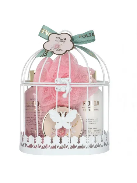 FOLIA Metal Cage White Musk – Γυναικείο Σετ Δώρου σε Μεταλλικό Κλουβί 5 τμχ