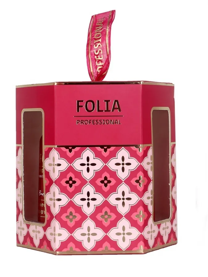FOLIA Paper Gift Box Body Powder – Γυναικείο Σετ Δώρου με Body Wash, Body Lotion & Body Scrub