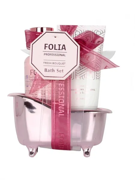 FOLIA Small Bath Tube Fresh Bouquet – Γυναικείο Σετ Δώρου σε Μπανιέρα με Shower Gel 100ml & Body Lotion 60ml