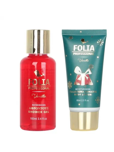 FOLIA Small Bath Tube Vanilla – Γυναικείο Σετ Δώρου σε Μπανιέρα με Shower Gel 100ml & Body Lotion 60ml