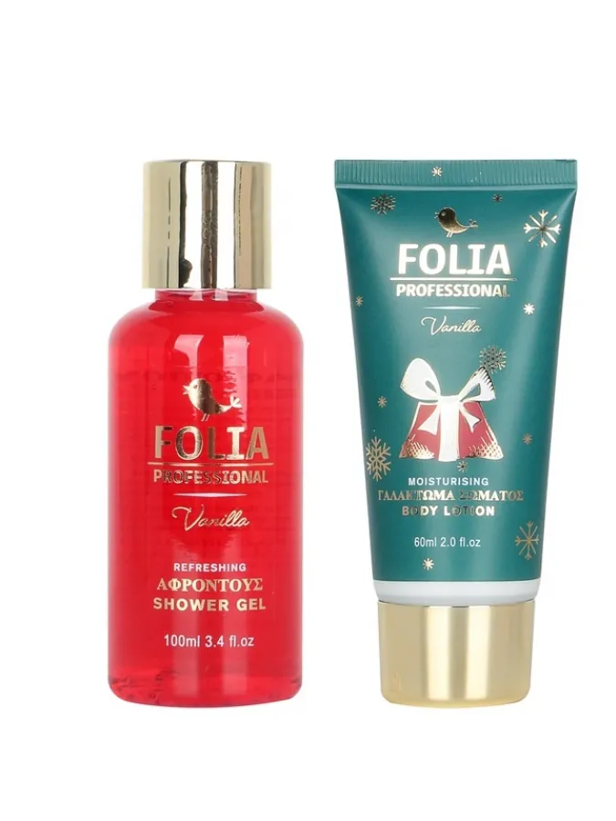 FOLIA Small Bath Tube Vanilla – Γυναικείο Σετ Δώρου σε Μπανιέρα με Shower Gel 100ml & Body Lotion 60ml