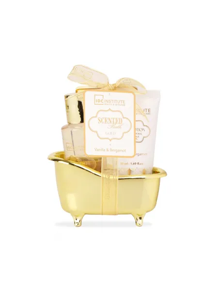 IDC Institute Mini Bath Tube Gold Vanilla & Bergamot – Γυναικείο Σετ Δώρου σε Μπανιέρα με Shower Gel 100ml & Body Lotion 50ml