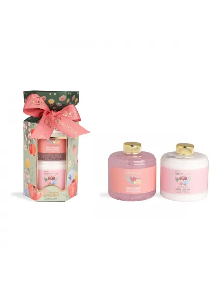 IDC Institute Scented Garden Perfect Duo – Γυναικείο Σετ Δώρου με Body Scrub 100ml & Body Lotion 100ml