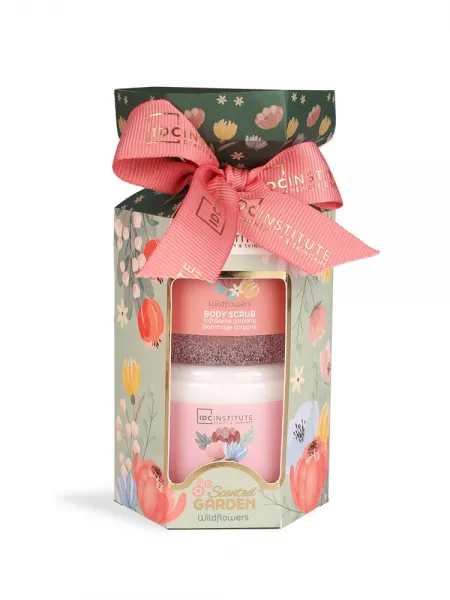 IDC Institute Scented Garden Perfect Duo – Γυναικείο Σετ Δώρου με Body Scrub 100ml & Body Lotion 100ml