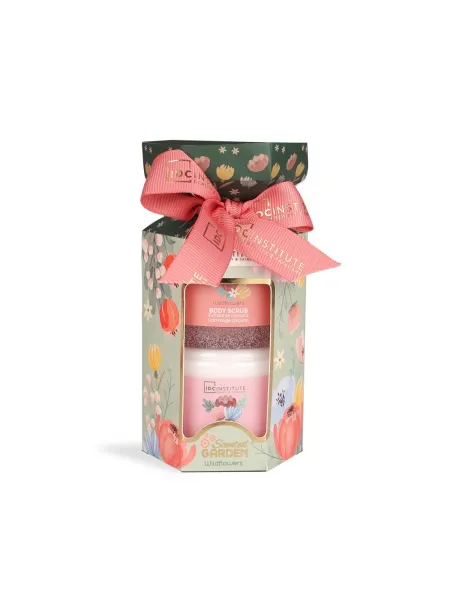 IDC Institute Scented Garden Perfect Duo – Γυναικείο Σετ Δώρου με Body Scrub 100ml & Body Lotion 100ml