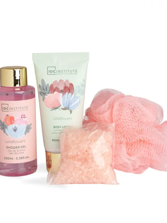 IDC Institute Scented Garden Surprise Gift Set – Γυναικείο Σετ Δώρου με Shower Gel, Body Lotion, Άλατα Μπάνιου & Σφουγγάρι
