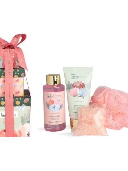 IDC Institute Scented Garden Surprise Gift Set – Γυναικείο Σετ Δώρου με Shower Gel, Body Lotion, Άλατα Μπάνιου & Σφουγγάρι